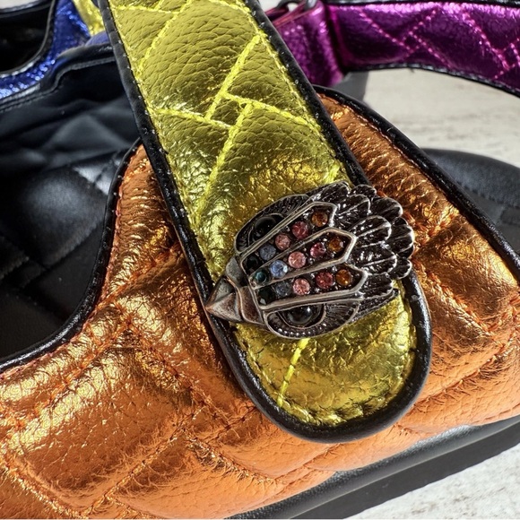 Kurt Geiger London Orson Quilted Metallic Leather Platform Dad Sandals Size 40.5 - Picture 8 of 16